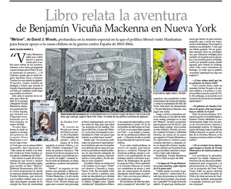 Libro relata la aventura de Benjamín Vicuña Mackenna